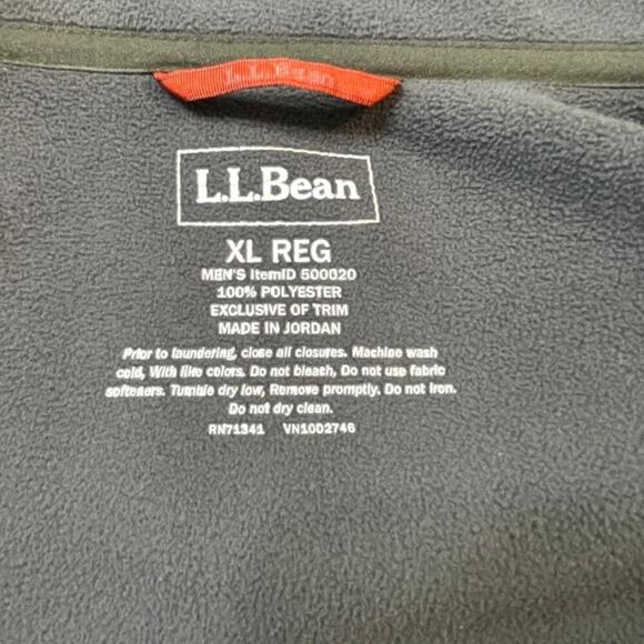 LL Bean Men's XL Zip Up Fleece Dark Gray Preppy Casual Winter College EUC 500020 - Picture 6 of 6